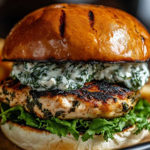 Spinach and Feta Chicken Burgers – The Perfect Healthy Twist 5 Grilled Spinach and Feta Chicken Burger with Tzatziki Sauce