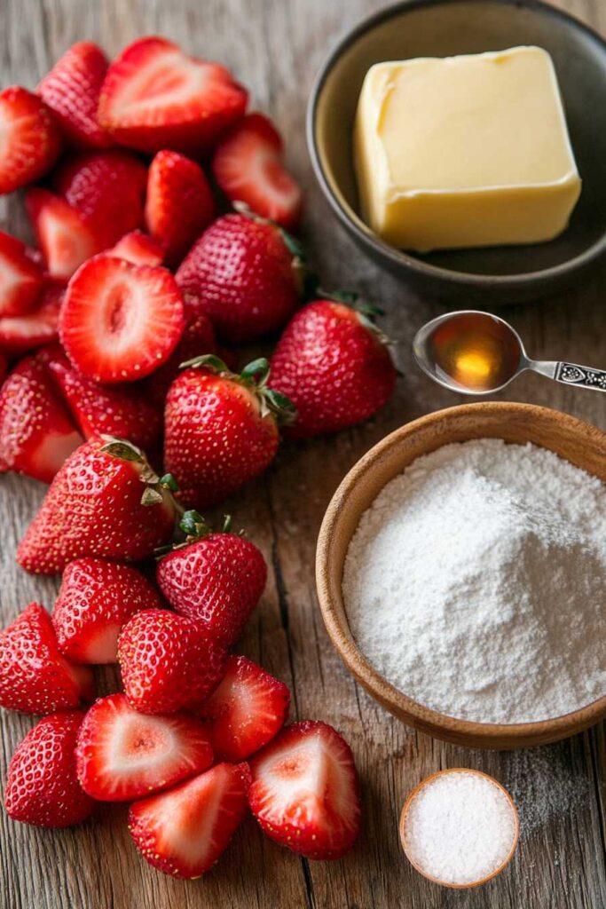 Strawberry Butter – The Sweet and Creamy Spread You Need in Your Kitchen 2 Ingredients for Homemade Strawberry Butter – Fresh strawberries, unsalted butter, powdered sugar, vanilla extract, and salt
